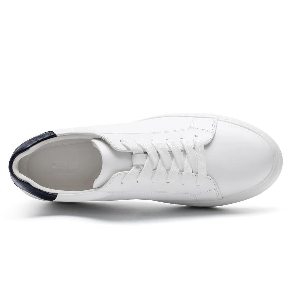 6 CM/2.36 Inches CMR CHAMARIPA White Leather Height-Boosting Casual Shoes