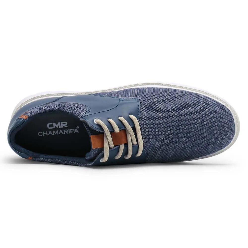 7CM / 2.76 Inches CMR CHAMARIPA Men's Elevator Shoes Navy Knit Casual Shoes