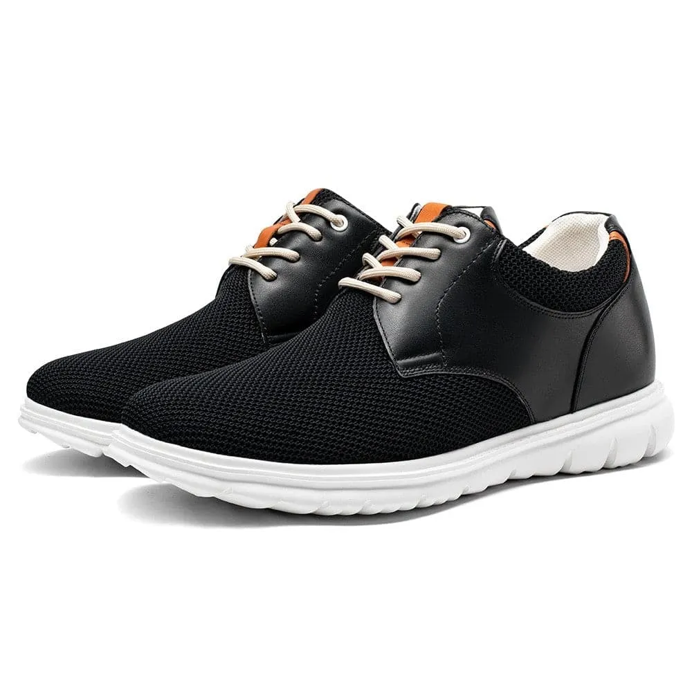 7CM / 2.76 Inches CMR CHAMARIPA Step Up Your Style and Height with Black Knit Elevator Sneakers