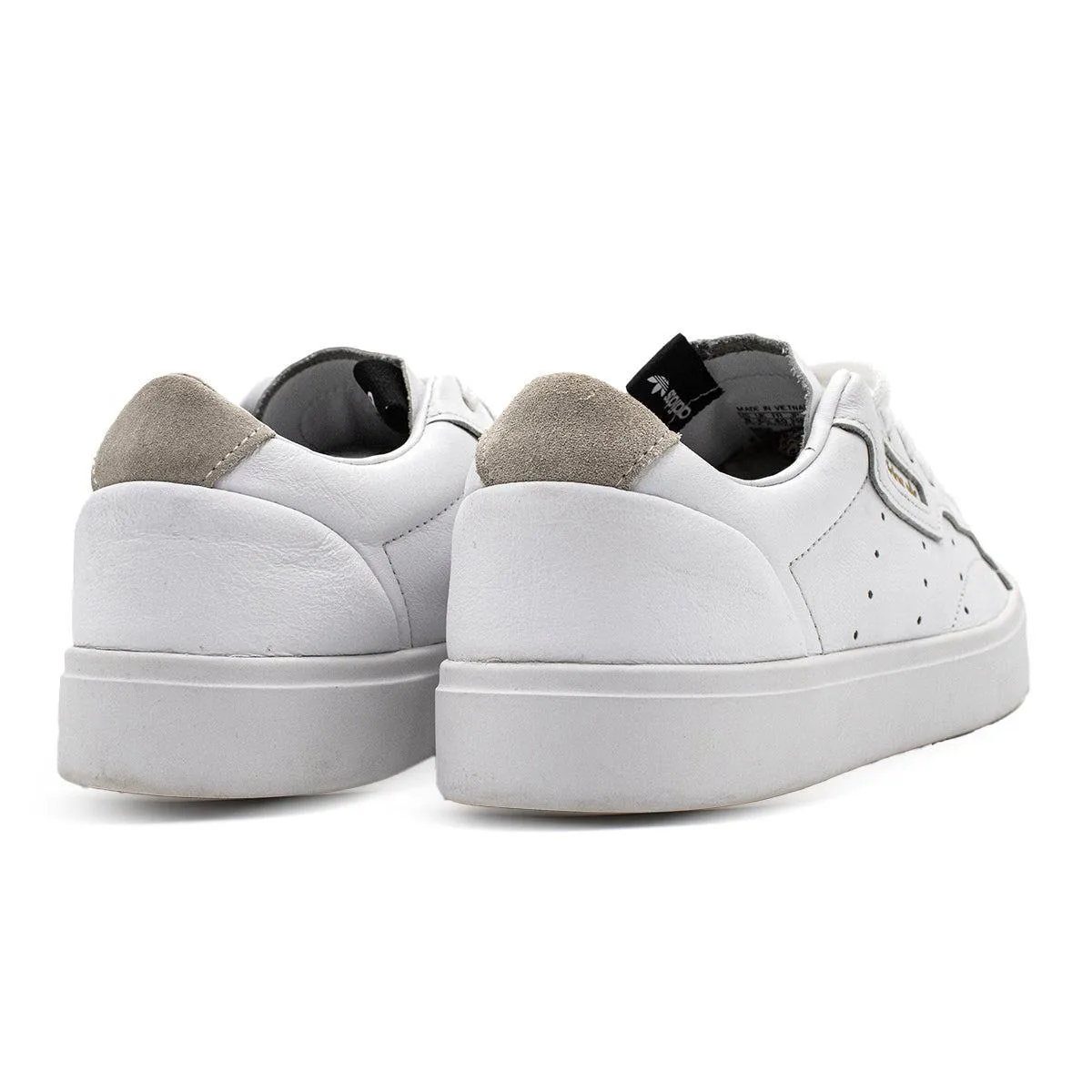 Adidas Sleek Low-Top Sneakers Leather White Colour For Women