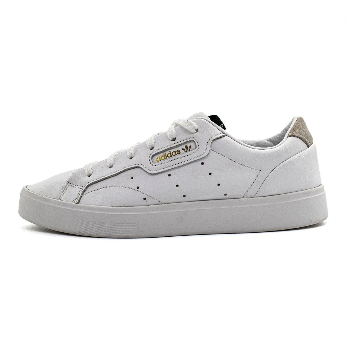 Adidas Sleek Low-Top Sneakers Leather White Colour For Women