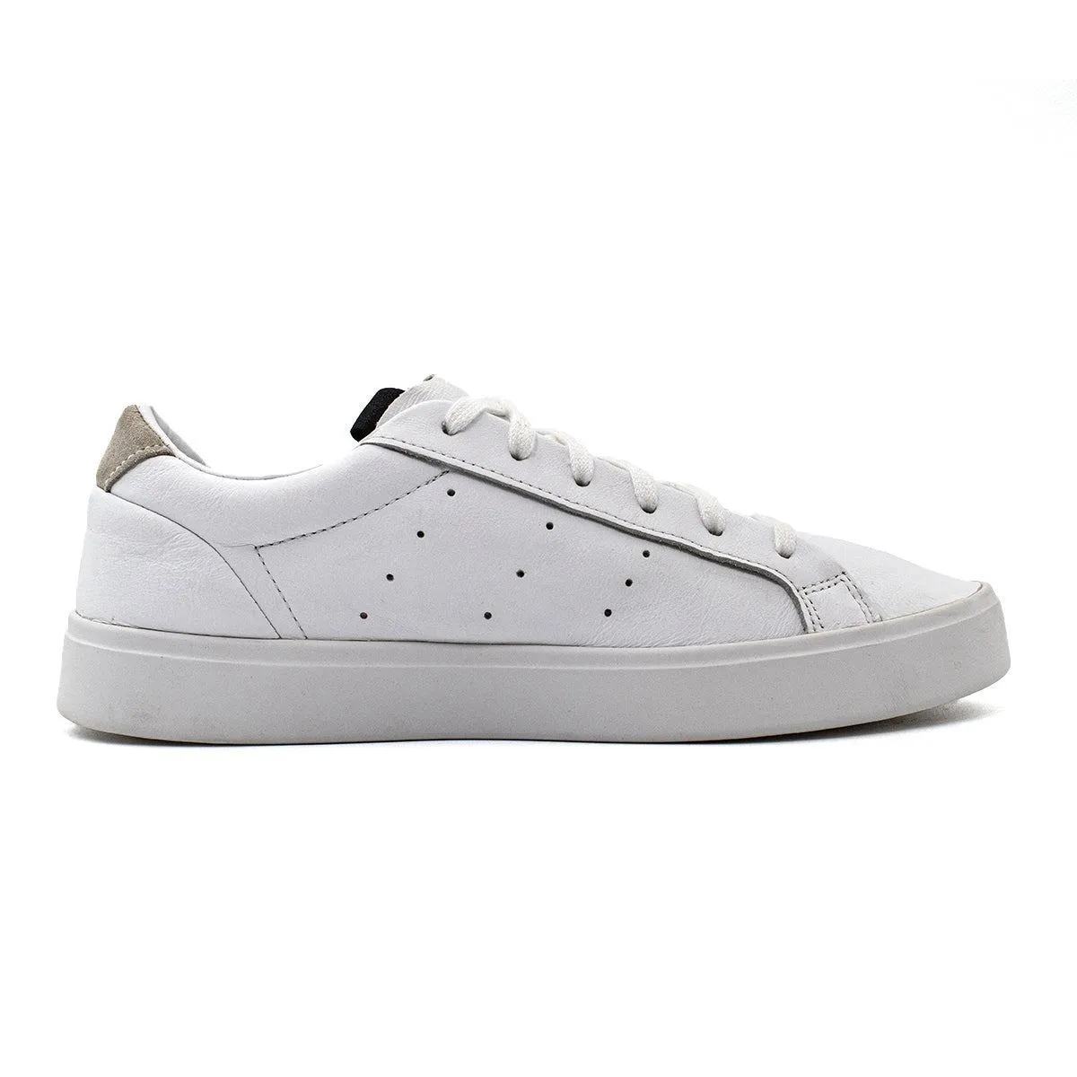 Adidas Sleek Low-Top Sneakers Leather White Colour For Women