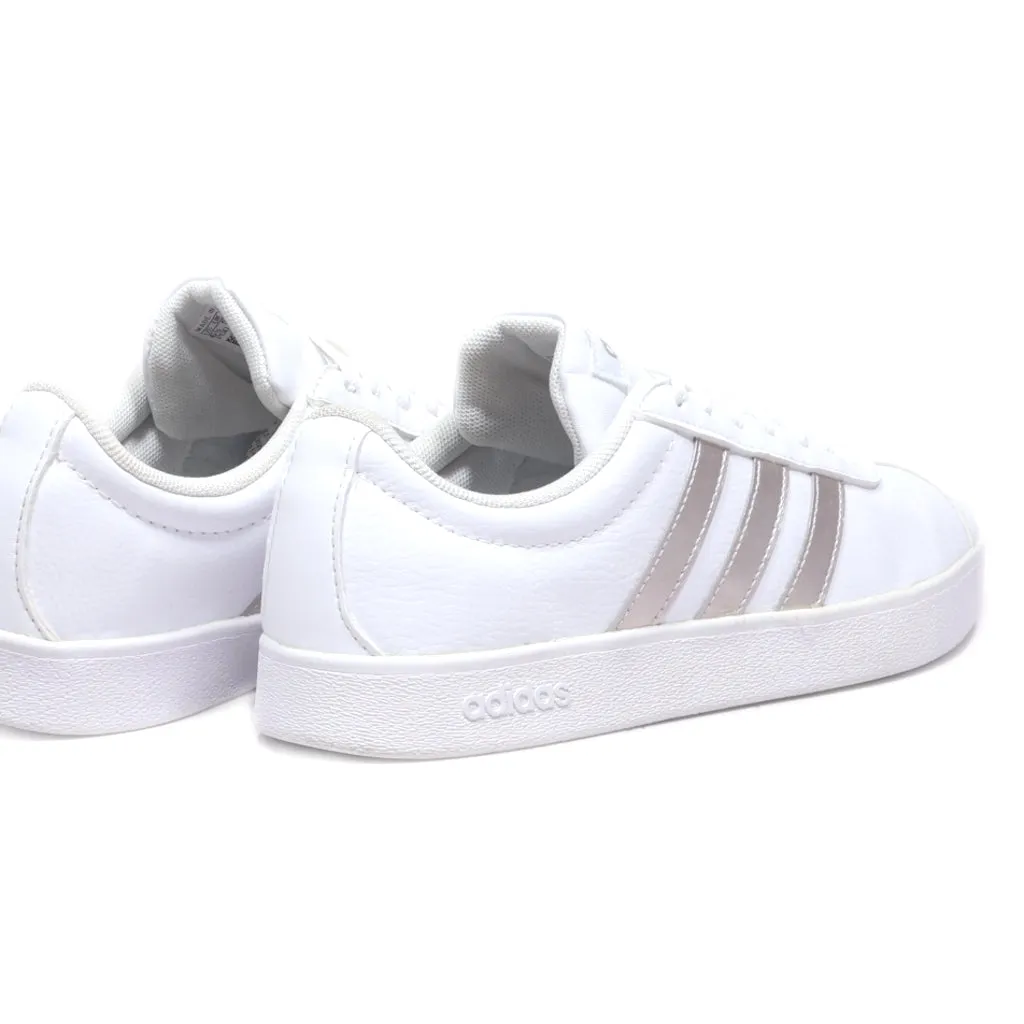 Adidas Vl Court Base Low-Top Sneakers Leather White Colour For Women