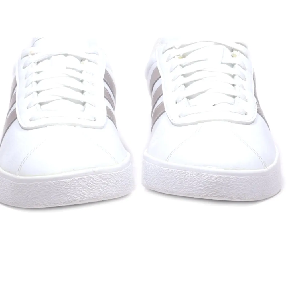 Adidas Vl Court Base Low-Top Sneakers Leather White Colour For Women