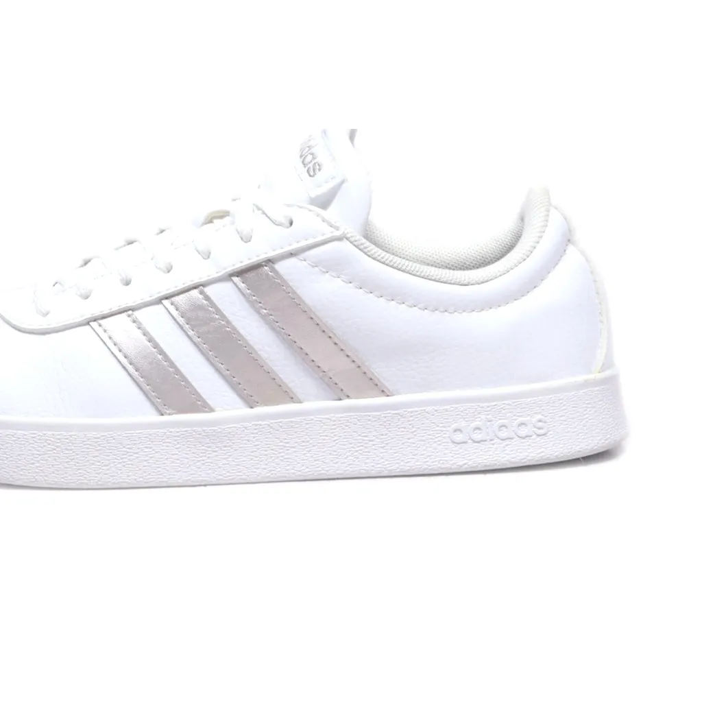 Adidas Vl Court Base Low-Top Sneakers Leather White Colour For Women