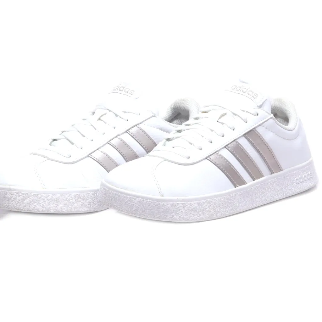 Adidas Vl Court Base Low-Top Sneakers Leather White Colour For Women