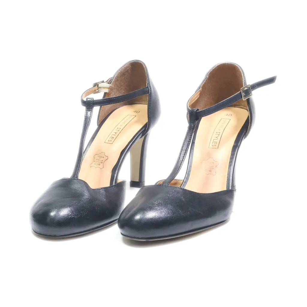 Affare De Styles High-Heel Shoes Leather Black Colour For Women