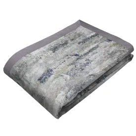 Aura Grey Natural Printed Velvet Throws & Runners