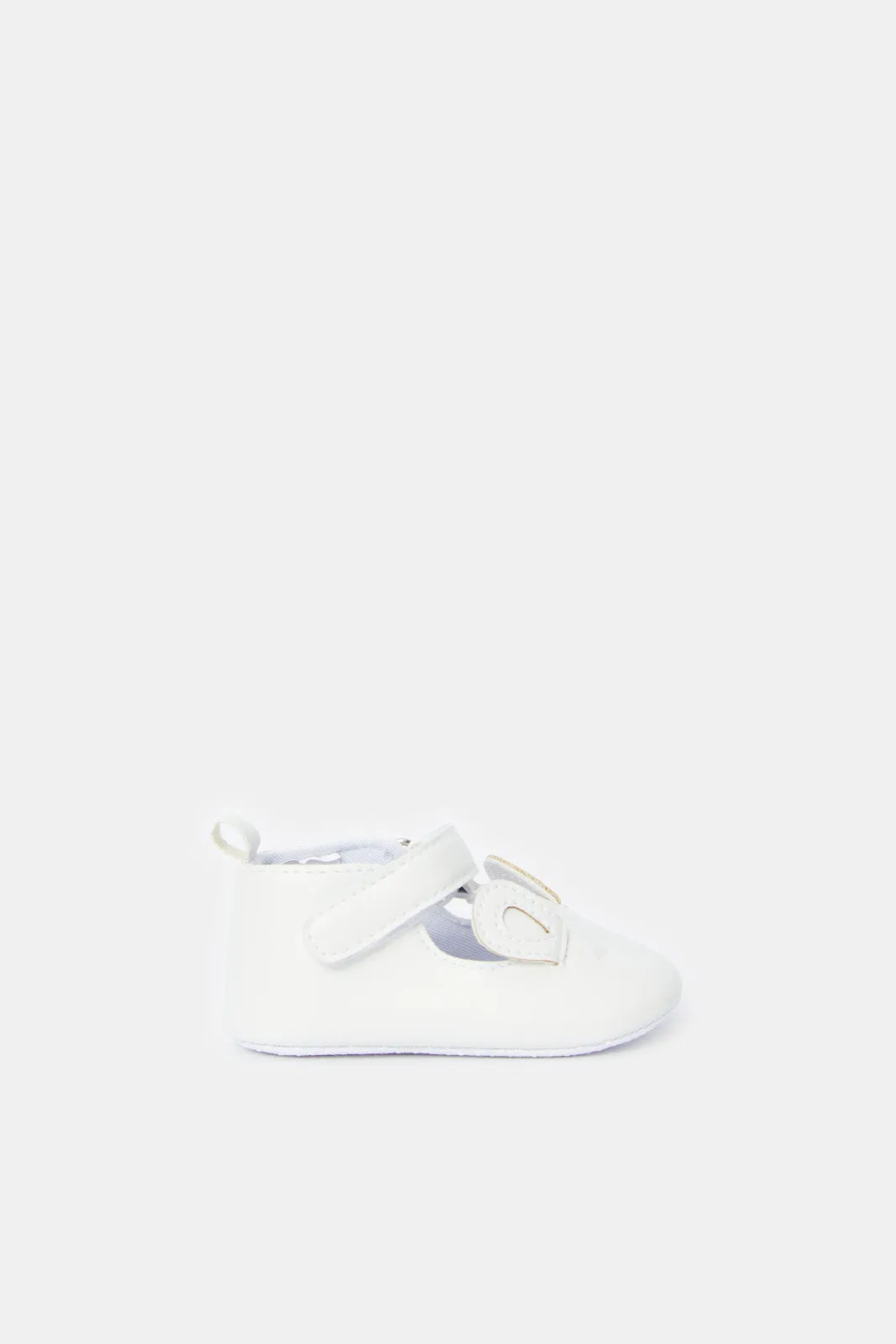 Baby White Velcro Pram Shoe