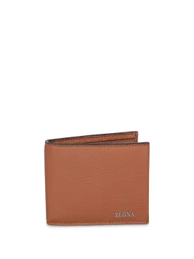 Beige Logo Bifold Wallet