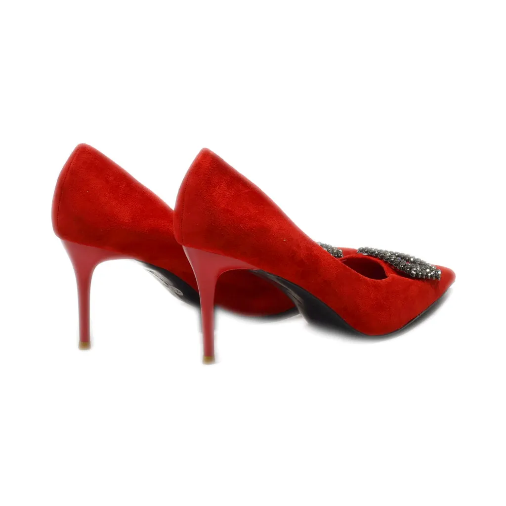 Bigtree High-Heel Shoes Suede Red Colour For Women