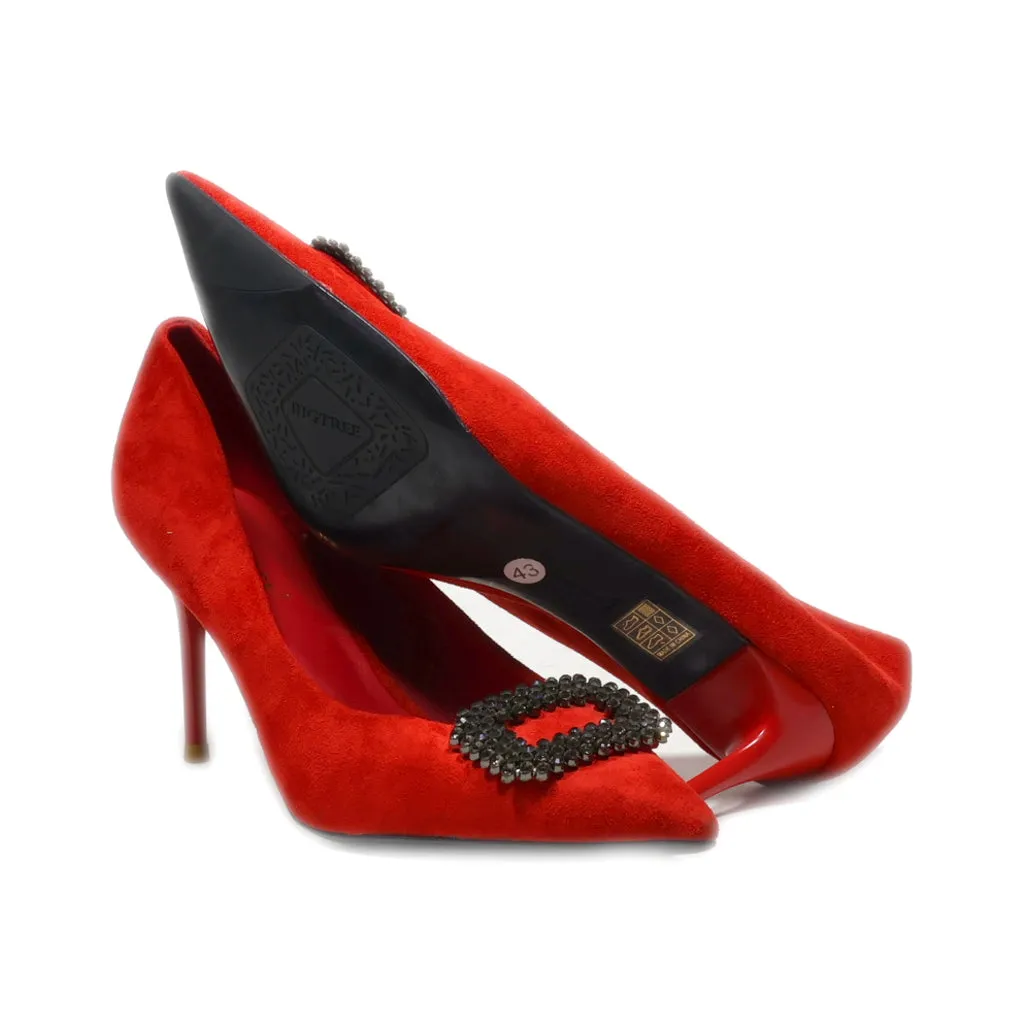 Bigtree High-Heel Shoes Suede Red Colour For Women