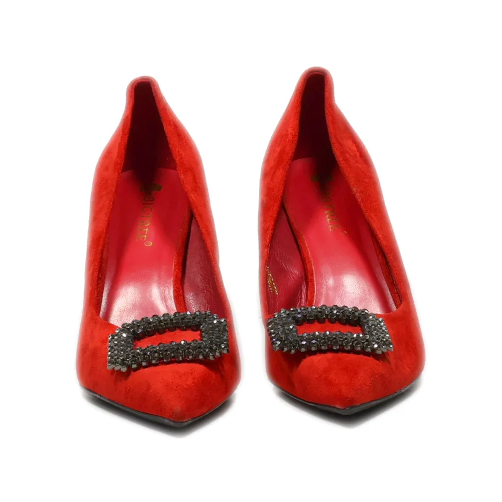 Bigtree High-Heel Shoes Suede Red Colour For Women