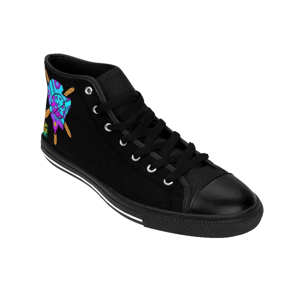 Blue and Purple Melted Popsicle Women's High-top Sneakers