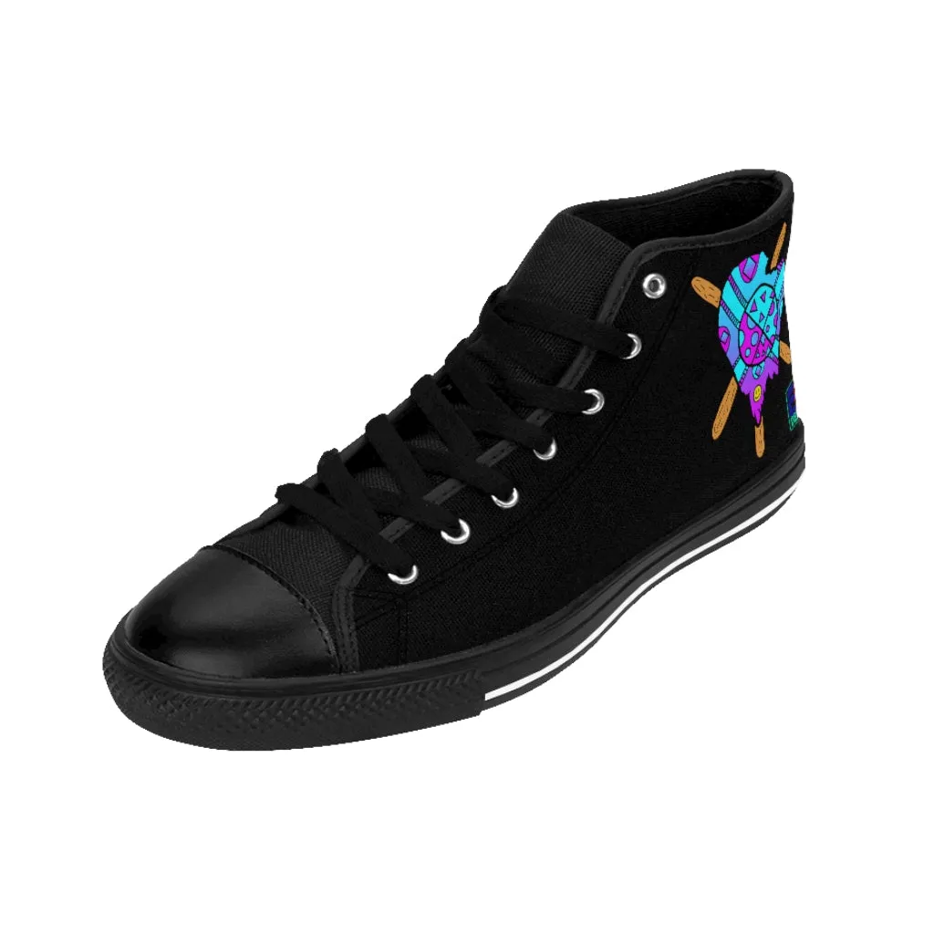 Blue and Purple Melted Popsicle Women's High-top Sneakers