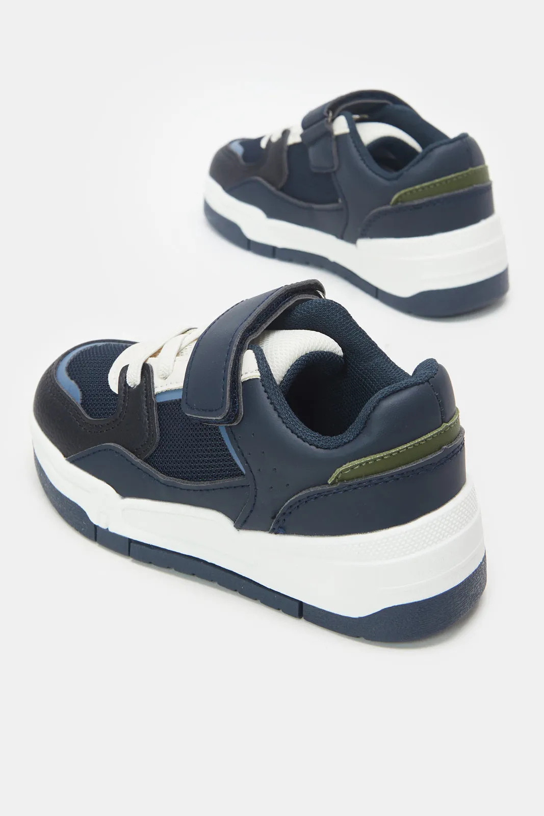 Boys Navy Color Block Skate Shoes