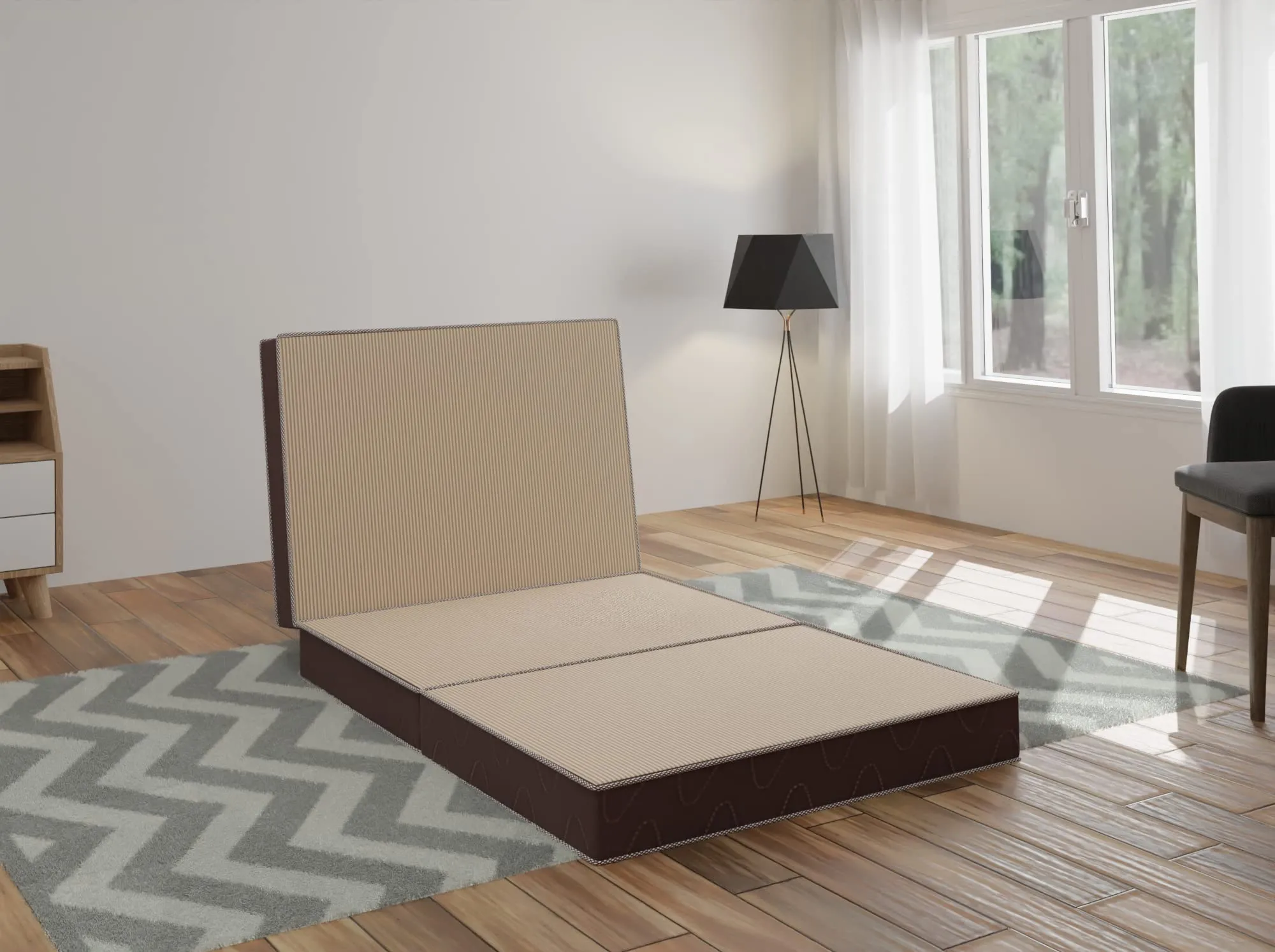 Comforto Folding Foam Firm Mattress (Beige, Single Size, 72 x 36 x 4 Inches)