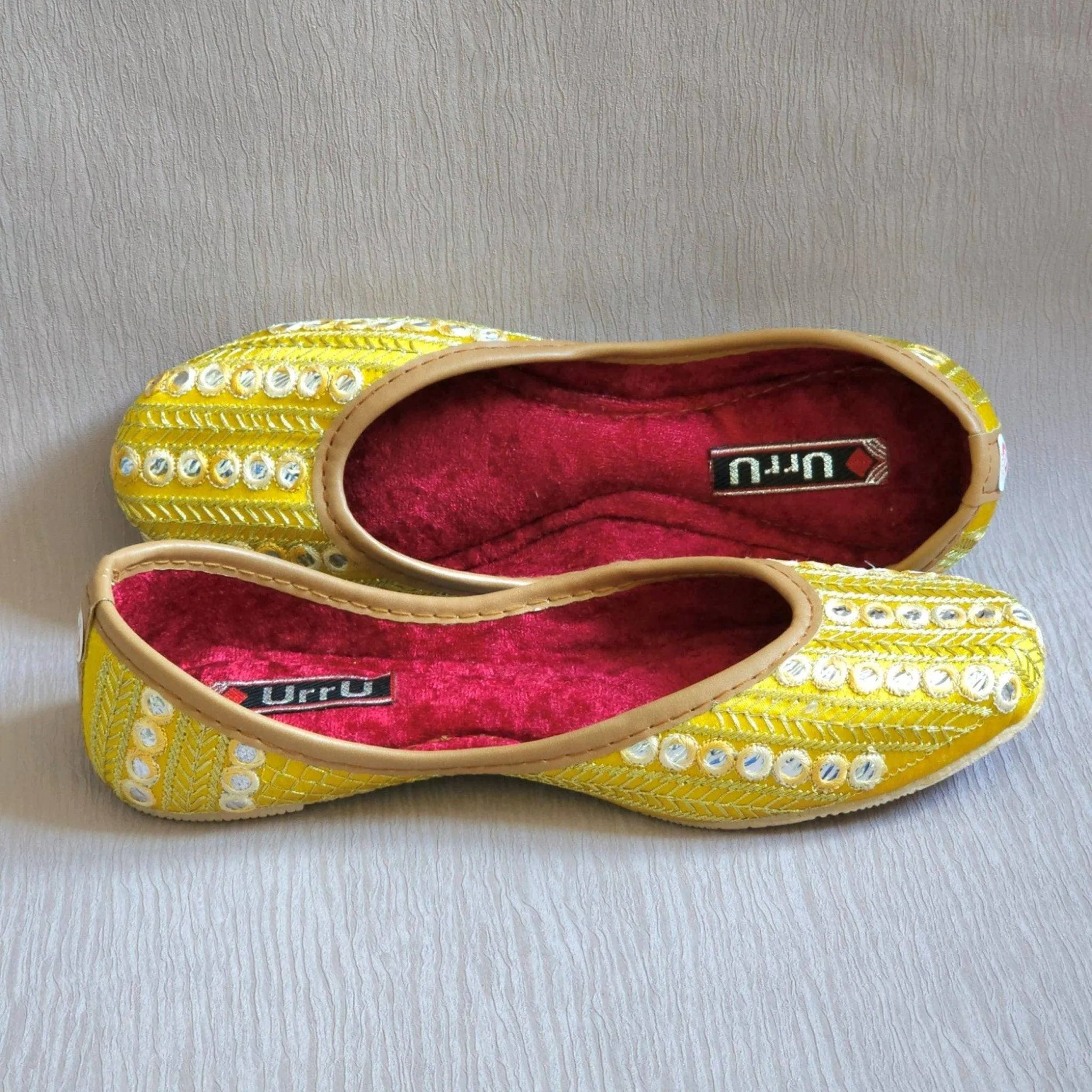 Divya - Yellow Ballerina Jutti Shoes