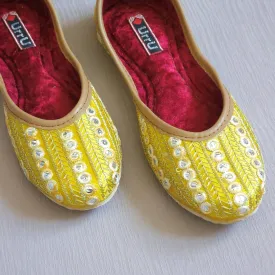 Divya - Yellow Ballerina Jutti Shoes