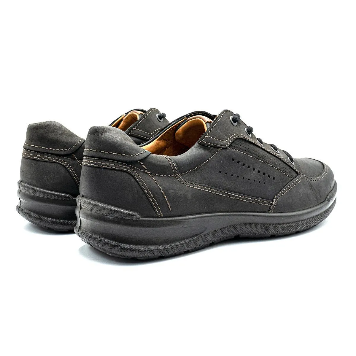 Ecco Low-Top Sneakers Leather Grey Colour For Men