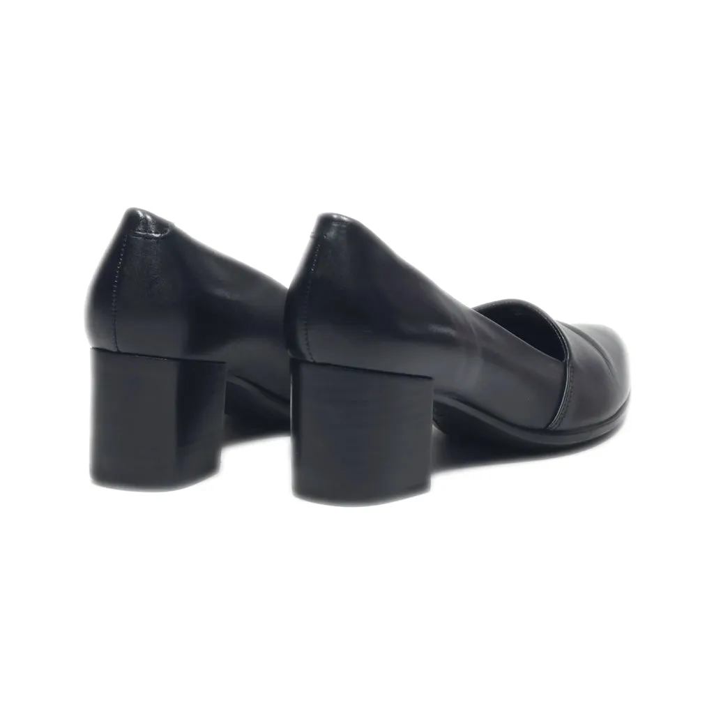 Ecco Mid-Heel Shoes Leather Black Colour For Women