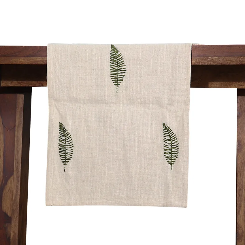 Fern Hand emroidered Runner