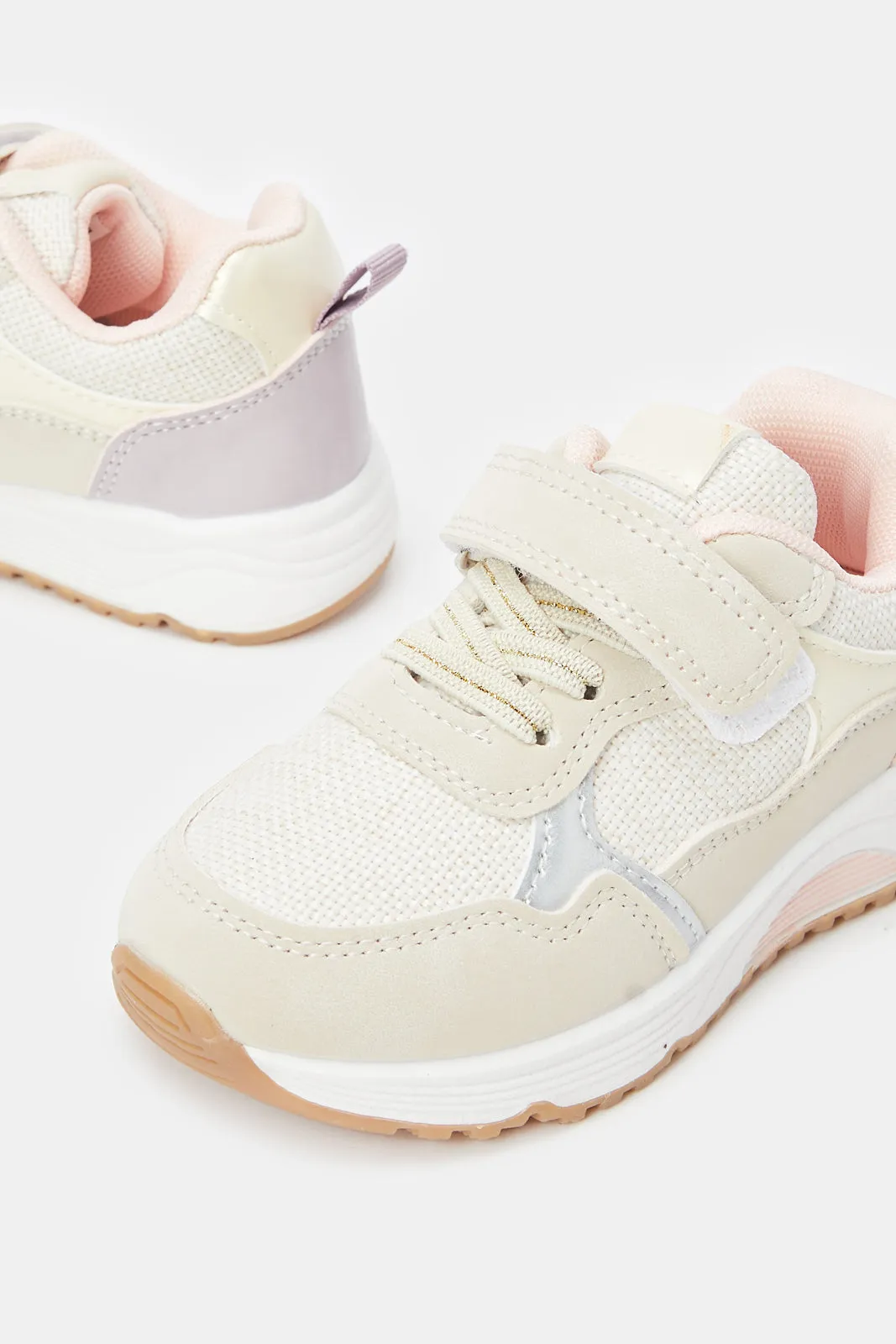 Girls Beige Embellished Trainer