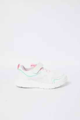 Girls White Velcro Strap Trainer