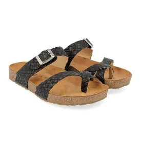 Haflinger Juno Sandal (Unisex) - Woven Nero