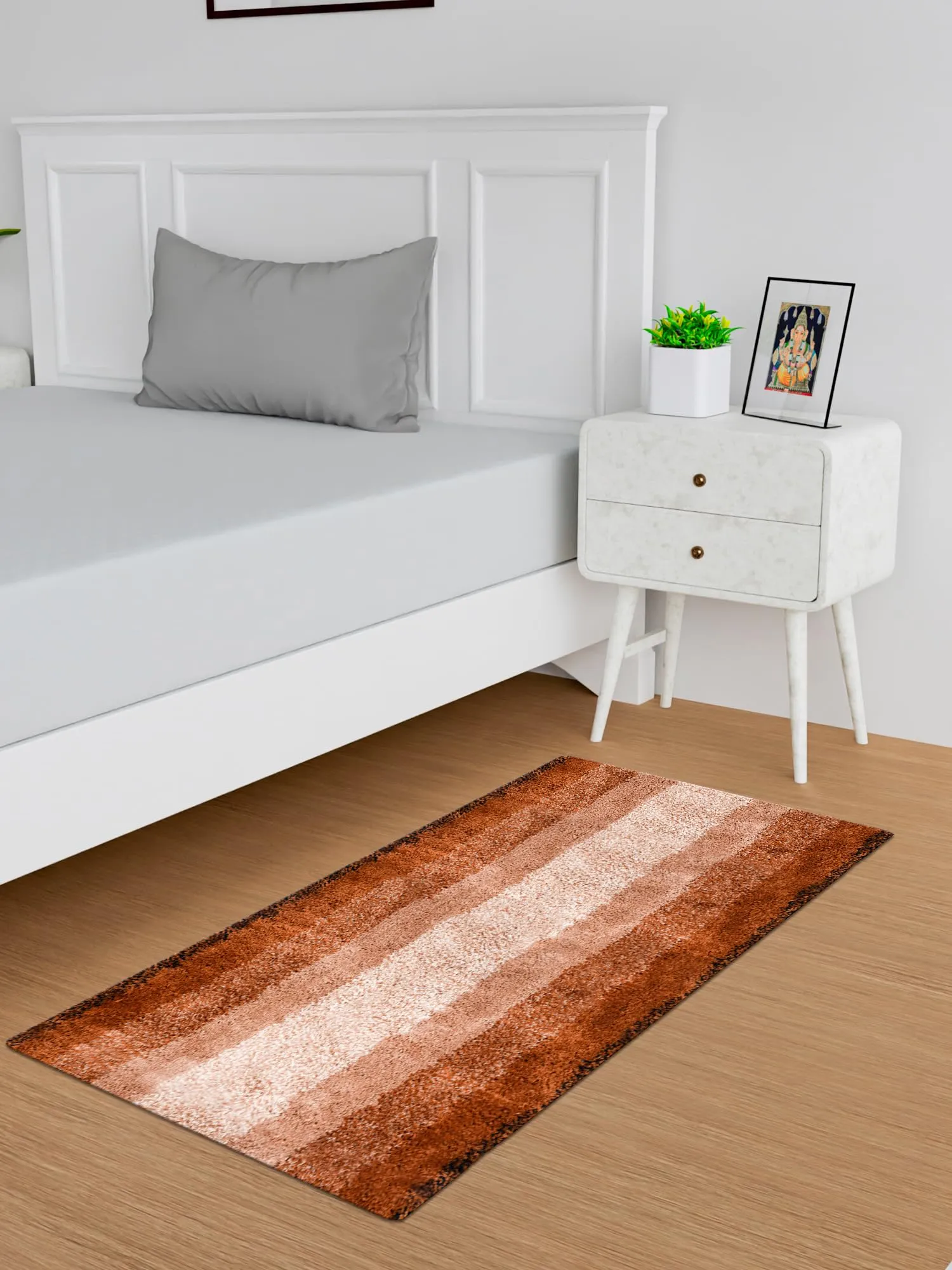 Heart Home Runner | Bedside Runner for Bedroom | Runner for Living Room | Golden Patta Rainbow Carpet Runner | Anti Skid Carpet Rug Mat | Kitchen Runner | 22x55 | Cream