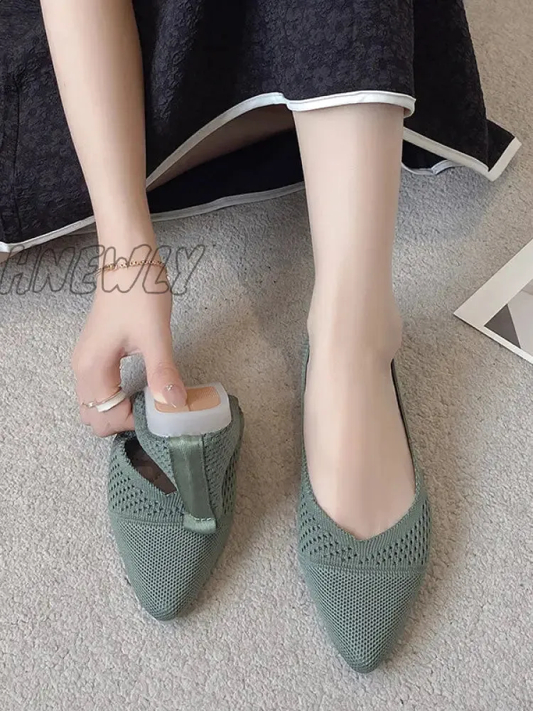 Hnewly - Breathable Hollow Solid Color Flat Shoes