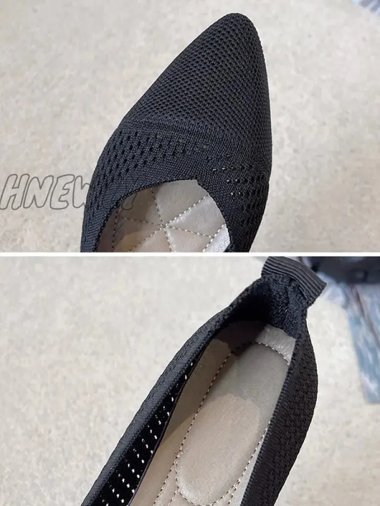 Hnewly - Breathable Hollow Solid Color Flat Shoes