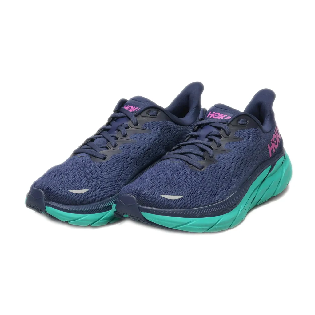 Hoka Clifton 8 Sport Shoes Leather Blue Colour For Women