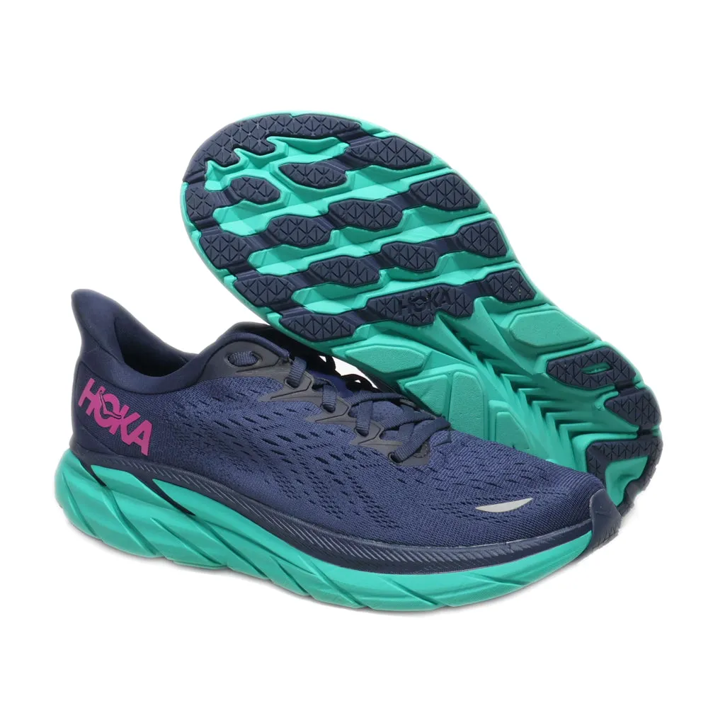 Hoka Clifton 8 Sport Shoes Leather Blue Colour For Women