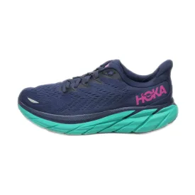 Hoka Clifton 8 Sport Shoes Leather Blue Colour For Women