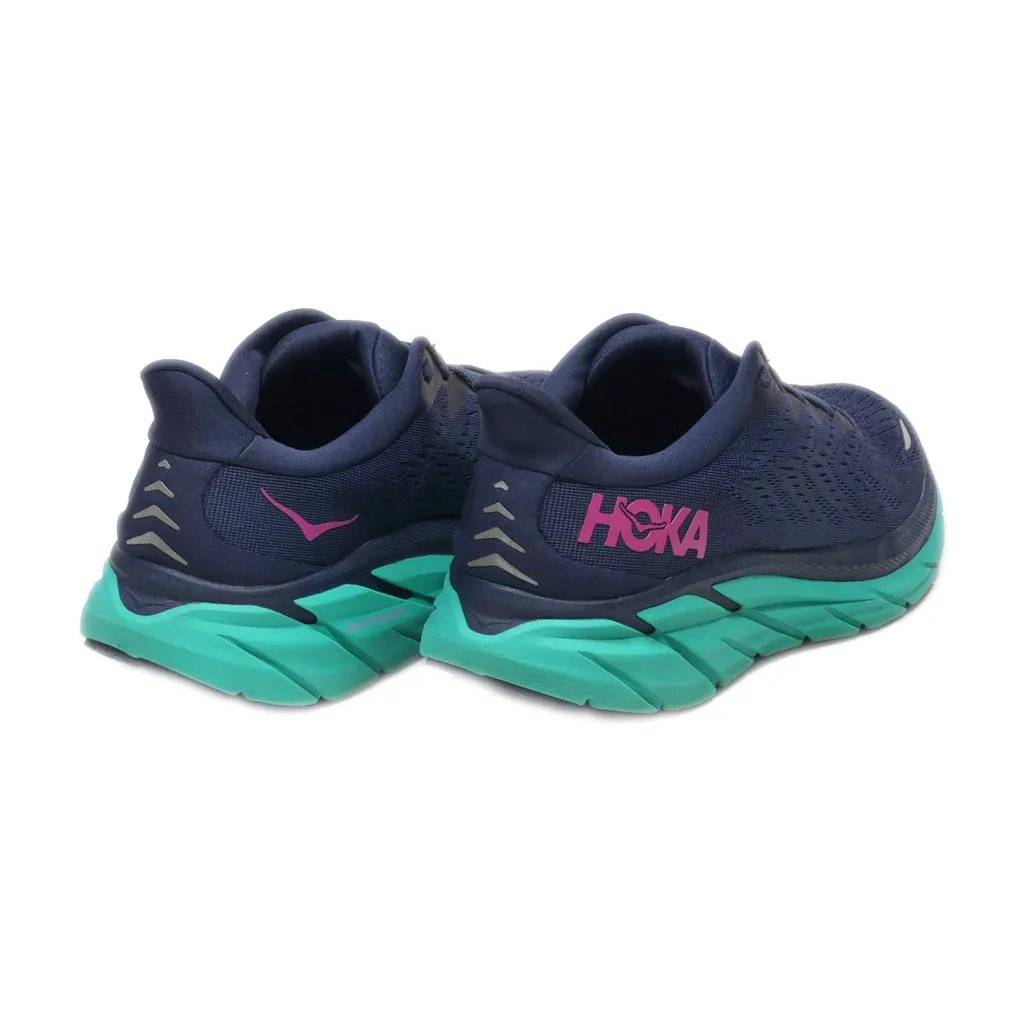 Hoka Clifton 8 Sport Shoes Leather Blue Colour For Women