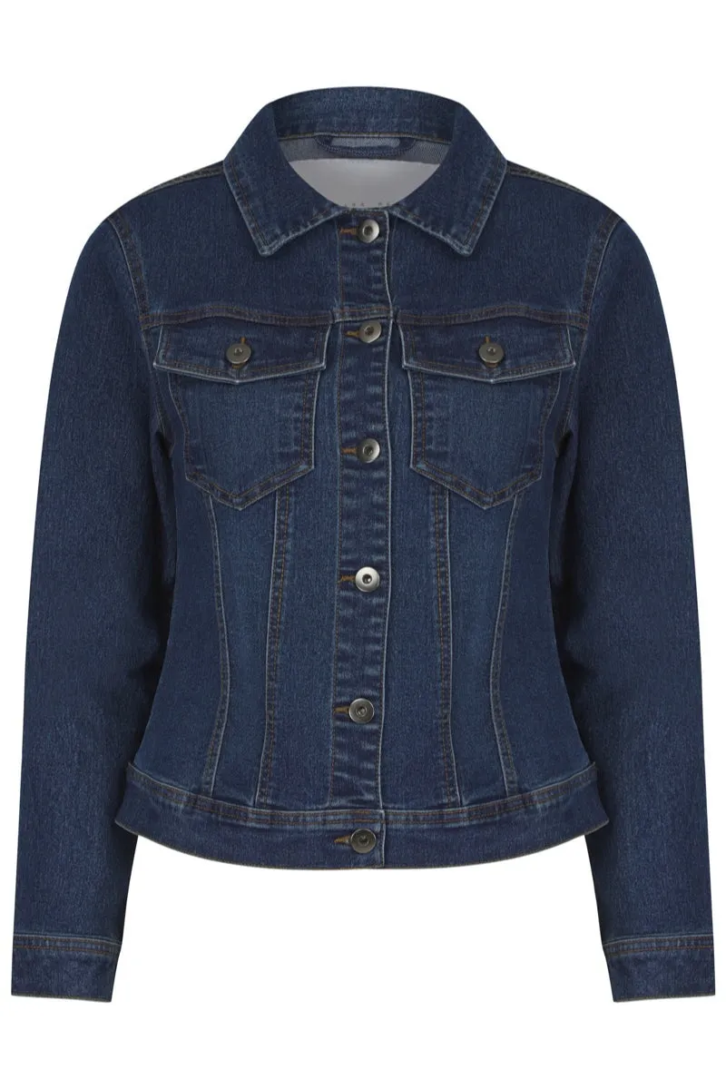 INDIGO WASH COTTON STRETCH DENIM JACKET