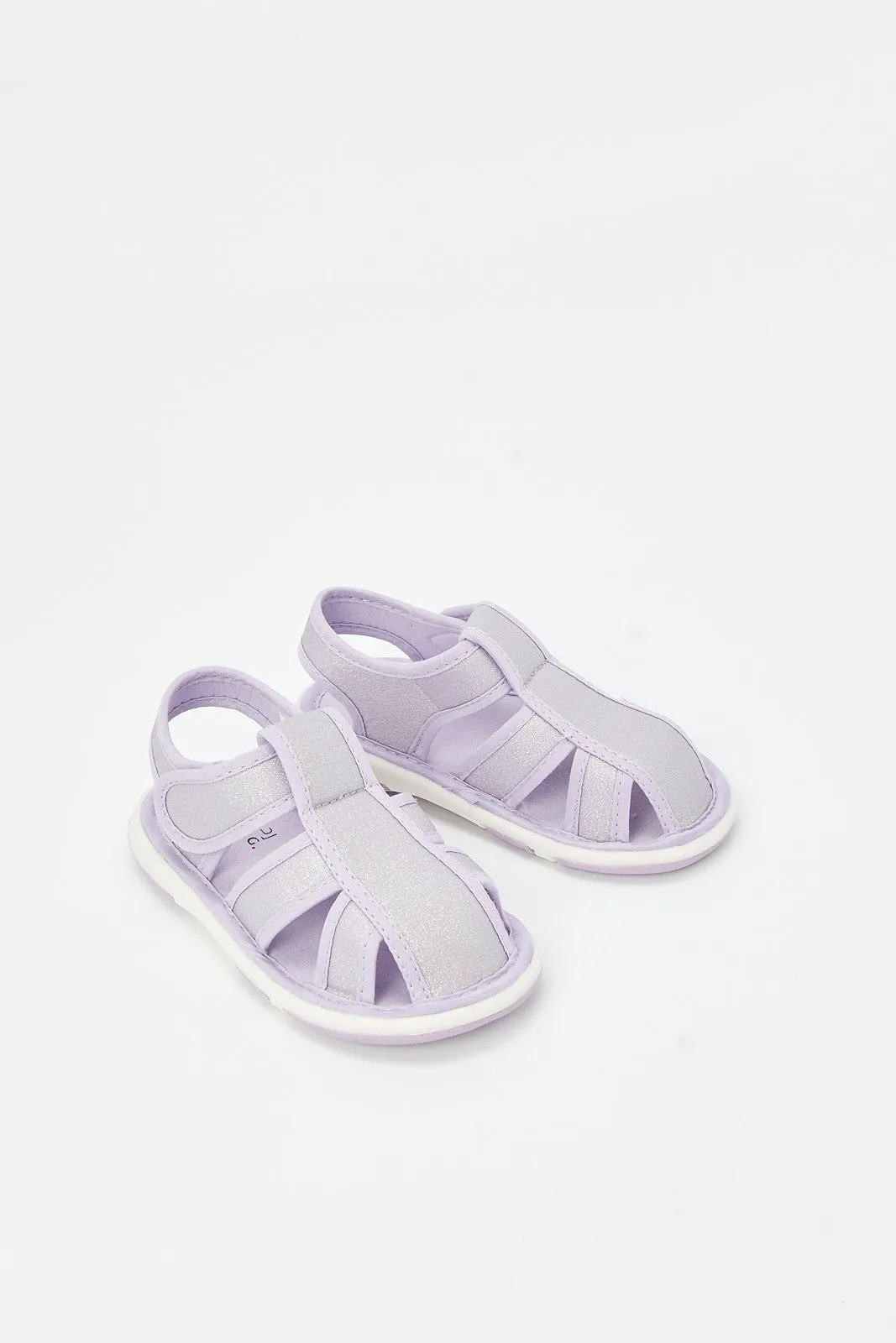 Infant Girls Lilac Embellished Pump