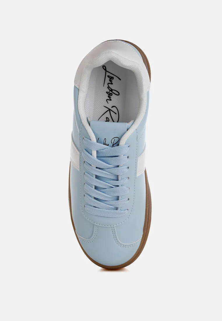 Knockout Faux Leather Lace-Up Sneakers