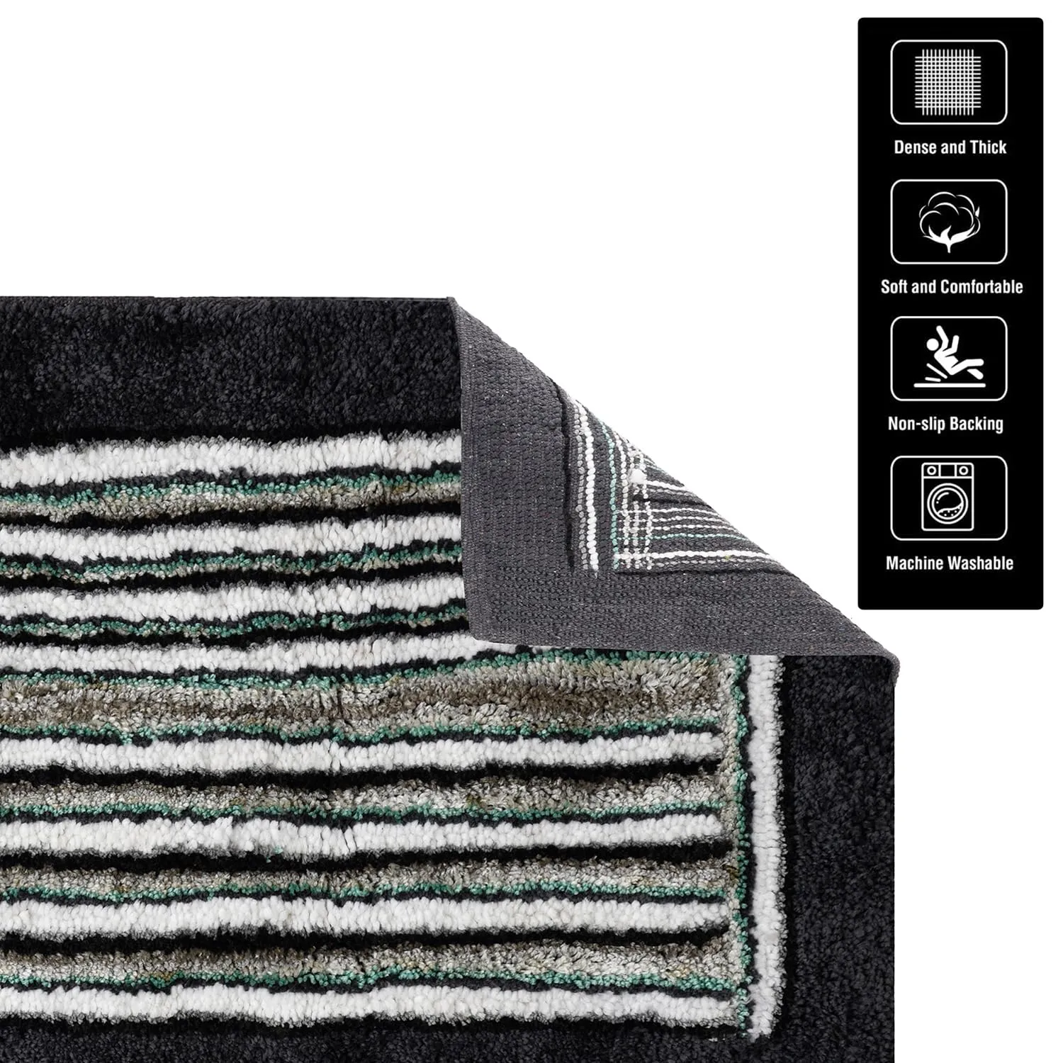 Kuber Industries Runner | Bedside Runner for Bedroom | Runner for Living Room | Micro Border Carpet Runner for Home | Anti Skid Carpet Rug Mat | Kitchen Runner | 22x55 | Blue