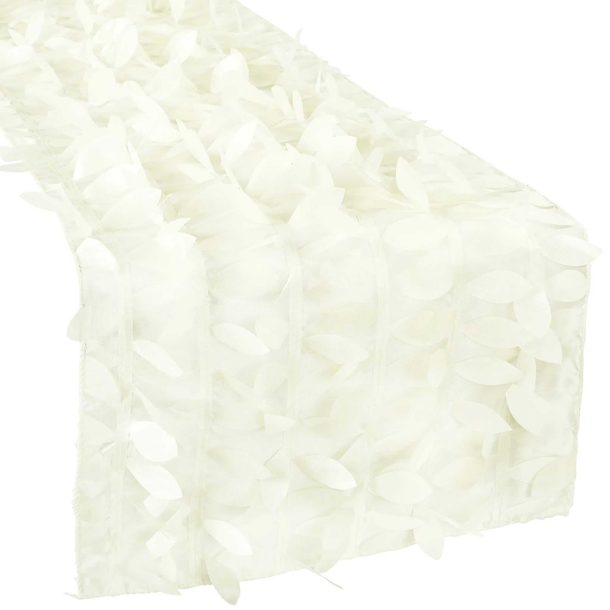 Leaf Petal Taffeta Table Runner - Ivory