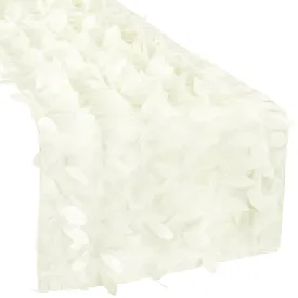 Leaf Petal Taffeta Table Runner - Ivory