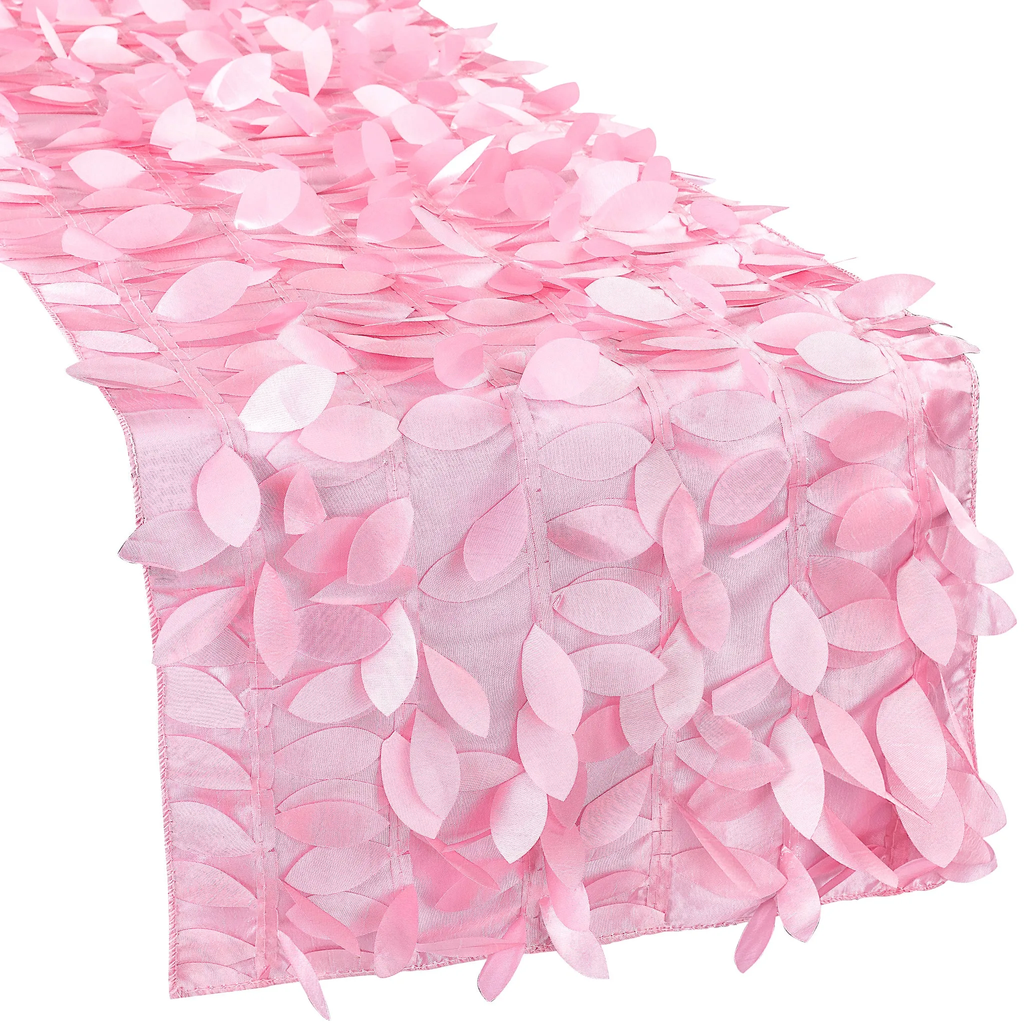 Leaf Petal Taffeta Table Runner - Pink