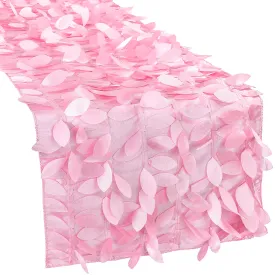 Leaf Petal Taffeta Table Runner - Pink