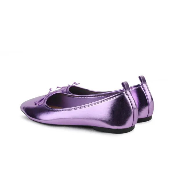 LILAC SHINNING METALLIC BALLERINA SHOE