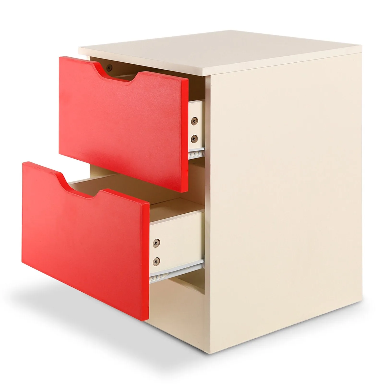 Matte Finish Bedside Table Storage with 2 Drawers