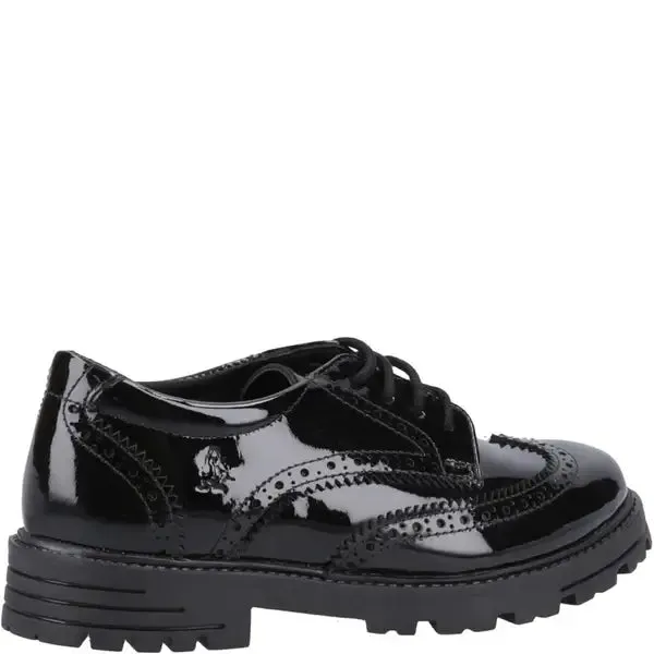 MAXINE Girls Lace-Up Shoes Black Patent