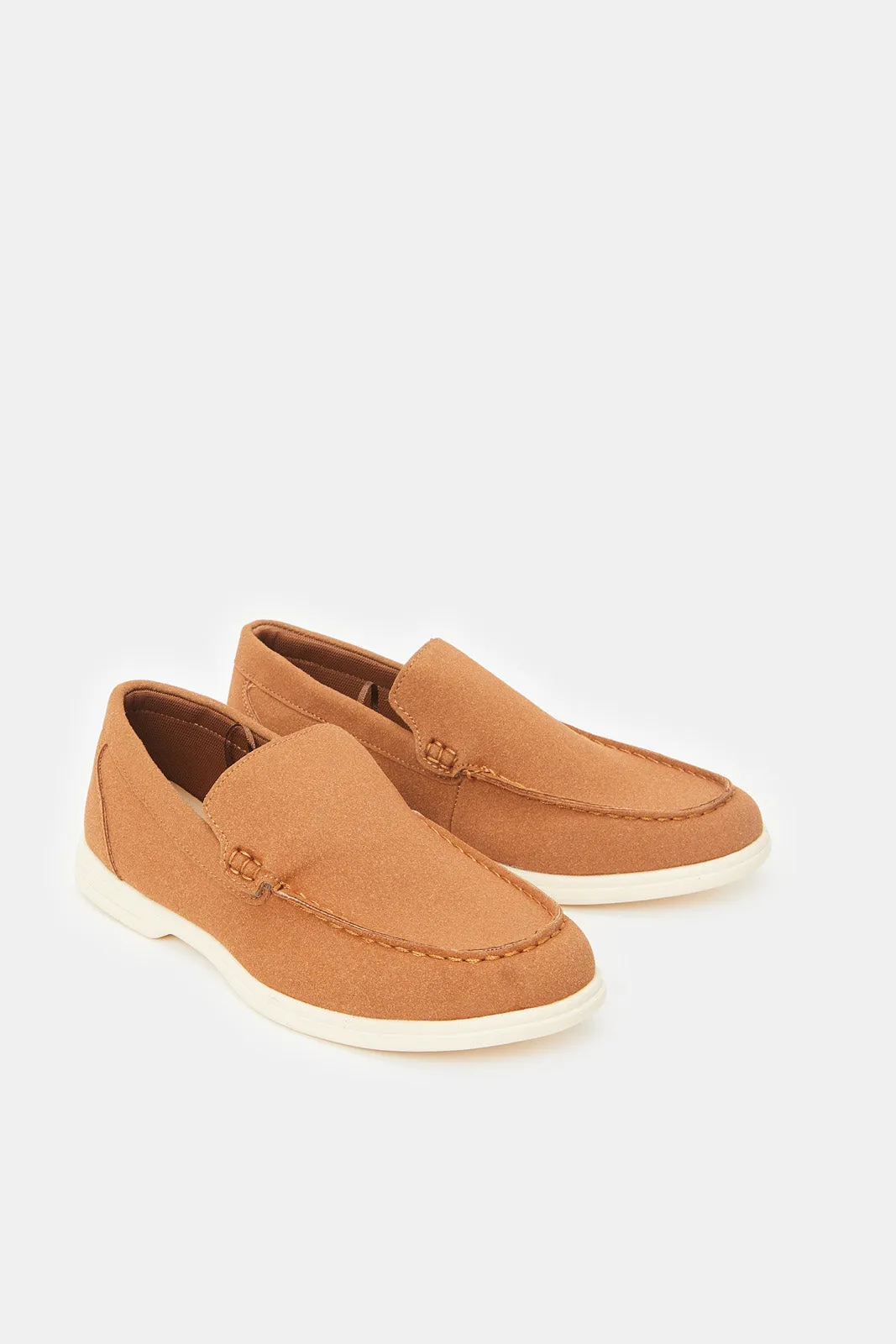 Men Taupe Plain Loafer