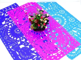 Mexican Papel Picado Table Runner in Pink & Blues (3 Pack)