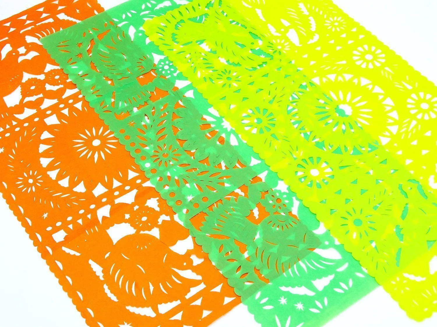 Mexican Papel Picado Table Runners in Summer Colors (3 Pack)